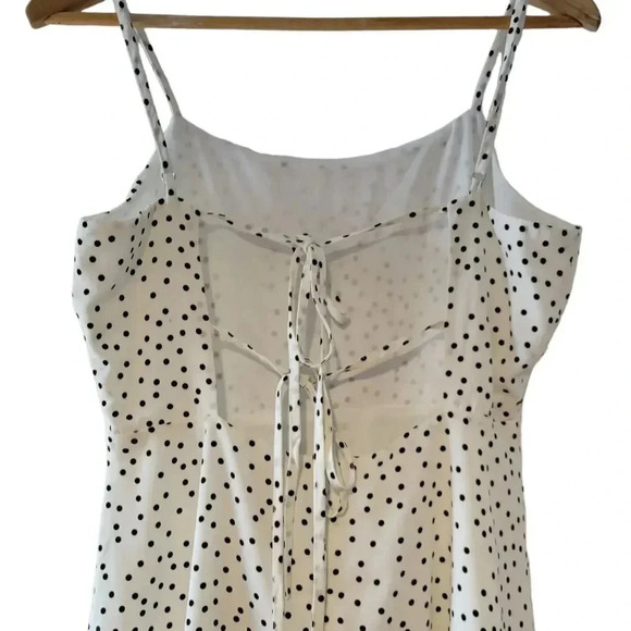 Lulu's Polkadot Spaghetti Strap Mini Casual Sundress Dress White Size Large. - Picture 8 of 11